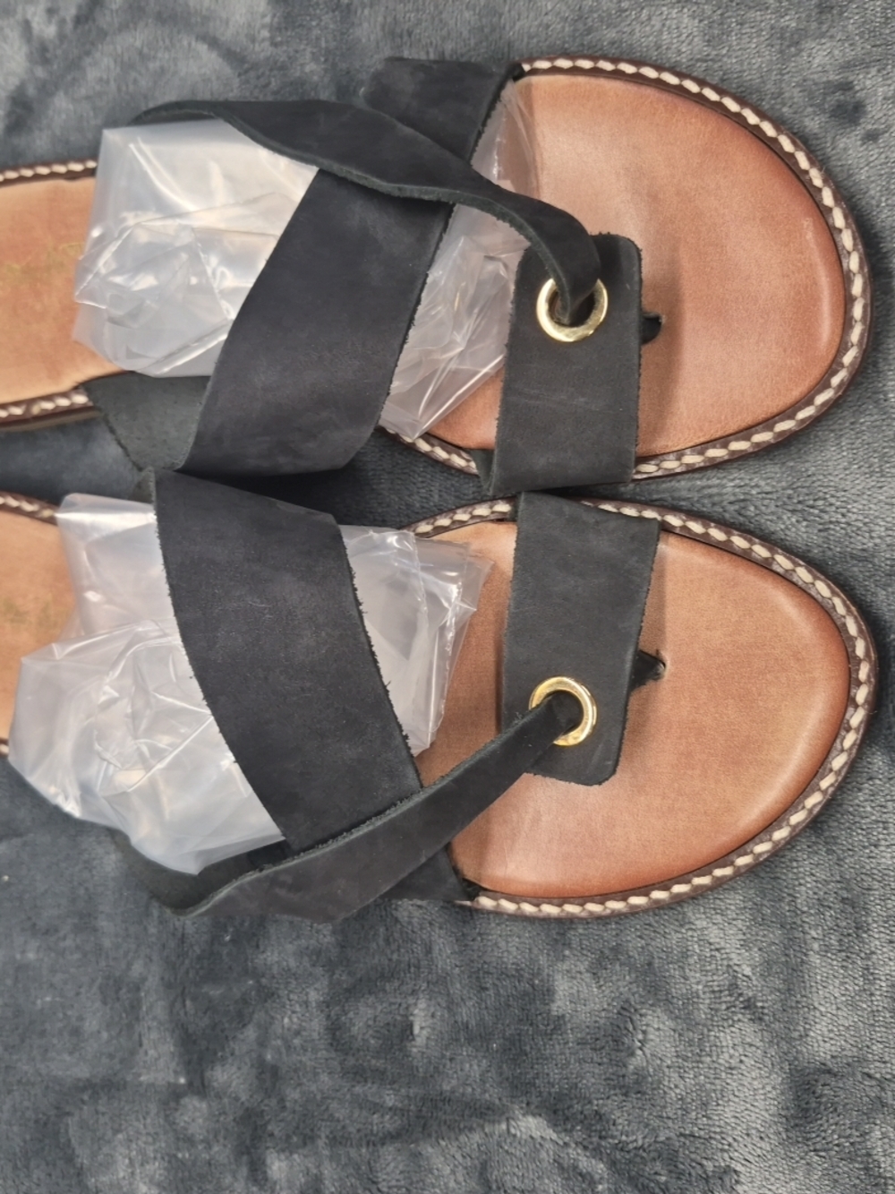 Coach And Four Black Slip On Sandals Women's Size 6.5 Paded Footbed Made Italy - Picture 11 of 11